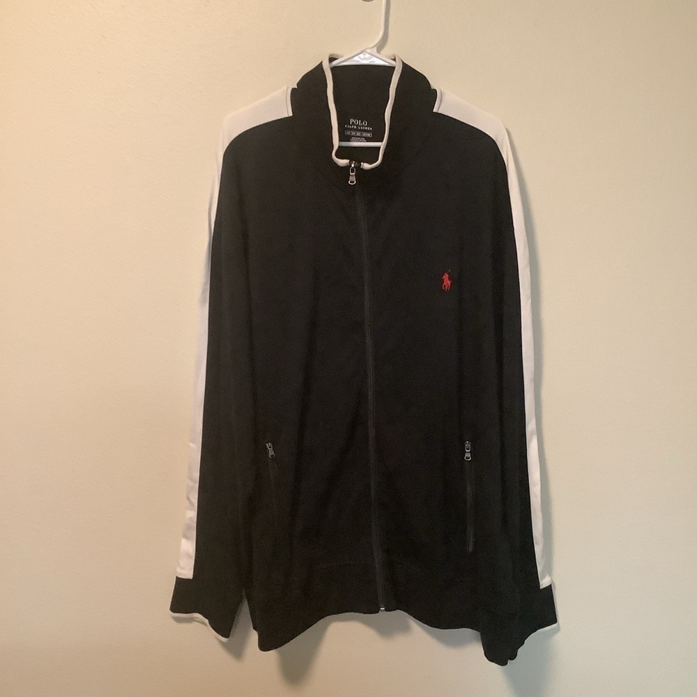 Polo Ralph Lauren mens 2XB performance track jacket black white full zip